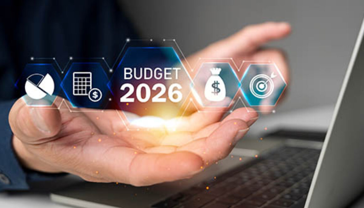 Hand,Holding,Virtual,Budget,2026,Interface,With,Finance,Icons,And