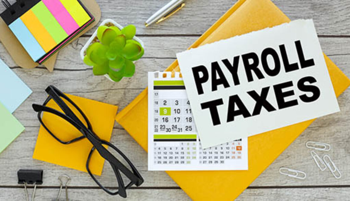 Payroll,Taxes,.,Multicolored,Stickers,And,Yellow,Notepad,With,Notepad